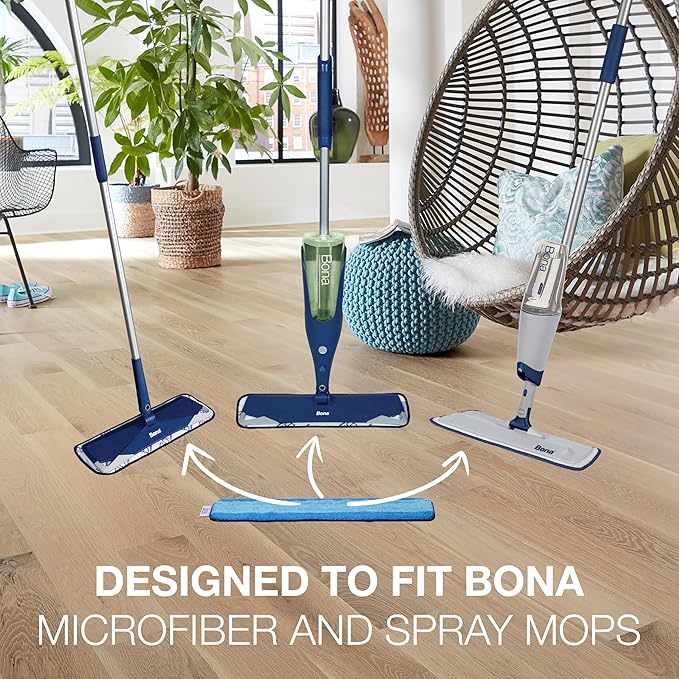 Bona Mop Microfiber Deep Cleaning Pad for Hardwood & Hard Surface Floors - 1-Pack - For Use With Bona Mops - Dual Zone Cleaning
