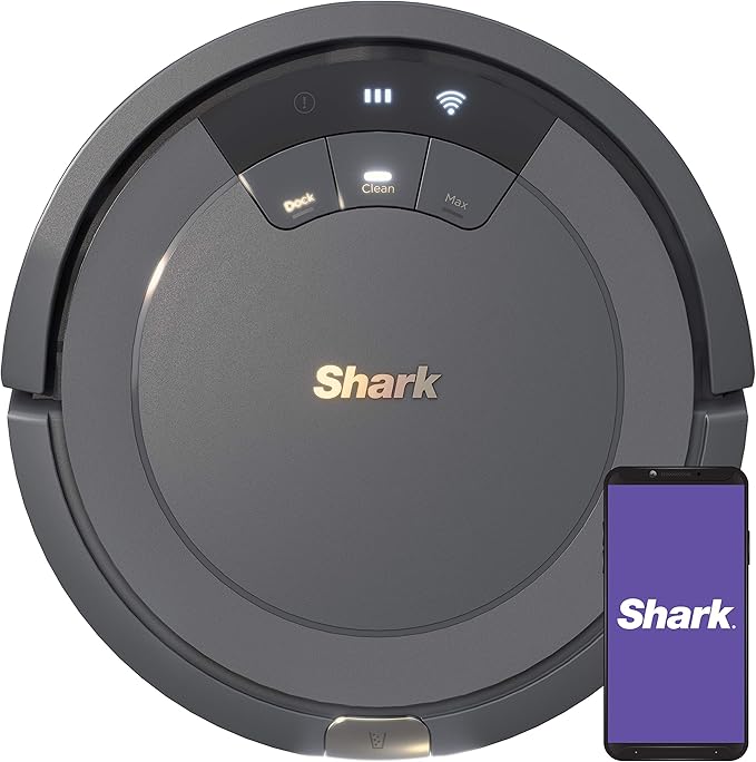Shark AV753 ION Robotic Vacuum, Wi-Fi Connected, 120min Runtime, Compatible with Alexa, Multi-Surface Cleaning, Gray (Renewed)
