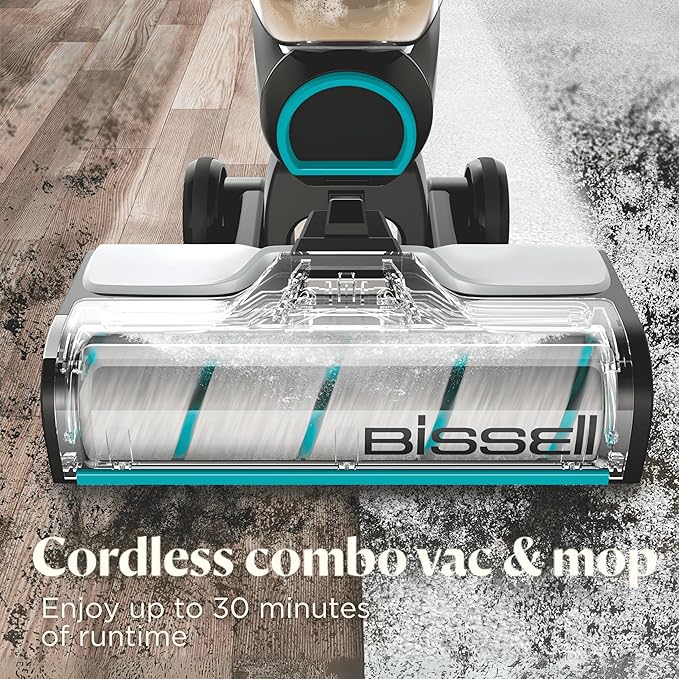 Bissell CrossWave Cordless Max Vacuum Mop All in One Wet and Dry Vac Combo Hard Floor Cleaner and Area Rugs, Cordless Mop, Pack-in Formulas Included, 2554A