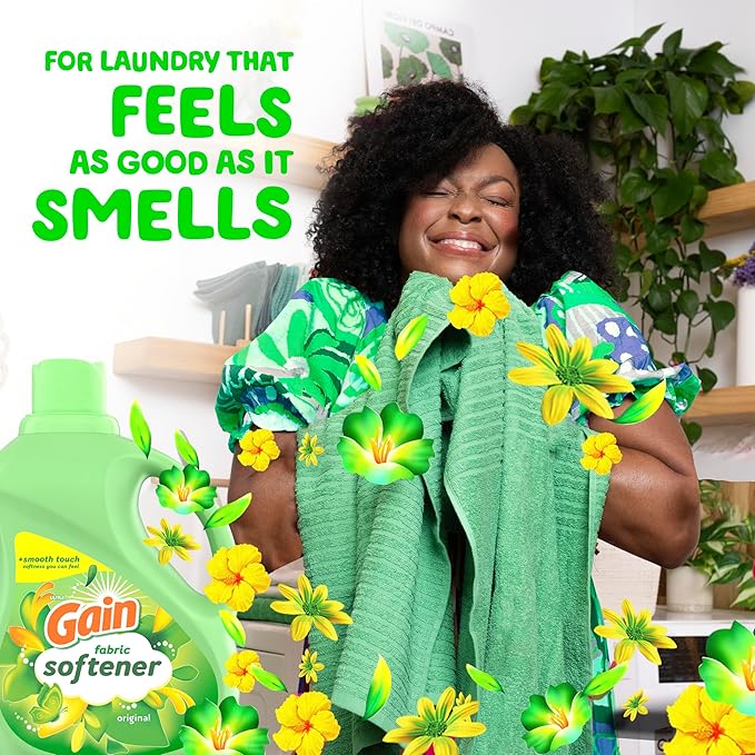 Gain Liquid Fabric Softener, Original Scent, 35 FL OZ LIQ., 48 Loads, Smooth Touch - softness you can feel