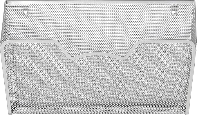 Simple Houseware Wall Mount Single Pocket File Organizer Holder, 3 Packs, Silver