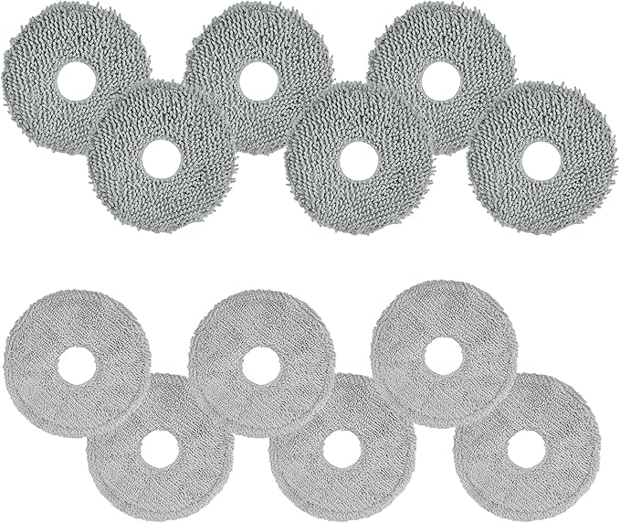 12 Pack Mop Pads for Dreame L40 Ultra/X40 Ultra/X50 Ultra/L50 Ultra/L10S Ultra/ L10s Pro Ultra Heat/L10S Ultra Gen2/L40S Ultra/X30 Ultra/L10 Ultra Robot Vacuum Parts Materials:Microfiber and Chenille