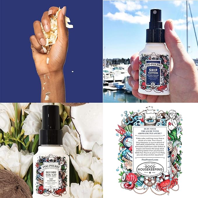 Poo-Pourri Original Citrus,Ship Happens, and Tropical Hibiscus 1.4 Ounce Set