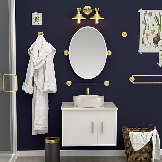 Gatco 5058 Designer II Towel Bar, 30 Inch, Brushed Brass/Wall Mounted Single Towel Holder
