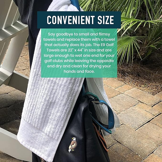 Caddy Golf Towel - Extra-Large 22” X 44” Caddie Towel Used by Tour Professionals, Premium Soft Cotton, Superior Absorption Caddy Towel | 5 Stylish Colors
