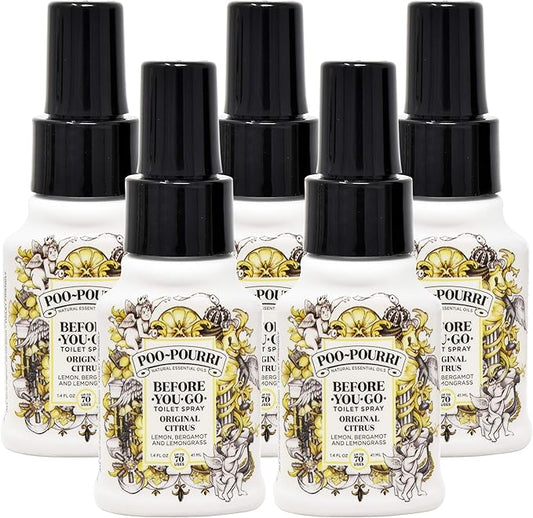 Poo-Pourri Before-You-Go Toilet Spray, Original Citrus 1.4 Ounce - 5 Pack,