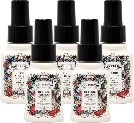 Poo-Pourri Ship Happens Before You Go Toilet Spray 1.4 Ounce Bottle, 5 Pack