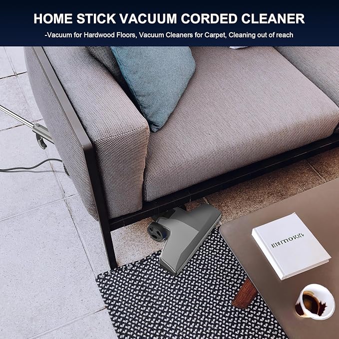 Stick Vacuum Cleaner, Corded 2-in-1 Lightweight Vacuum with Powerful Suction, Washable HEPA Filter, Handheld & Upright for Pet Hair, Carpet, Hardwood Floor & Home Cleaning – Black MC607C