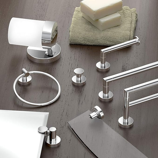 Gatco 4632 Glam Towel Ring, Chrome / Wall Mounted 6.5" Towel Ring for Bathroom