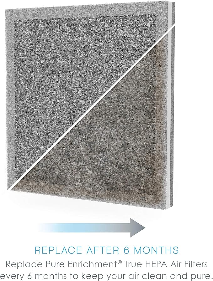 Pure Enrichment Genuine 3-in-1 True HEPA Replacement Filter for the PureZone Air Purifier (PEAIRPLG) - 2 Pack