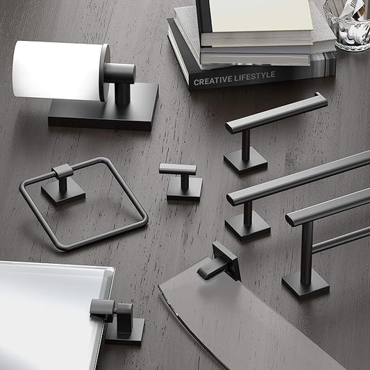 Gatco 4050MX Elevate Bathroom Towel Bar, 24-inch, Matte Black