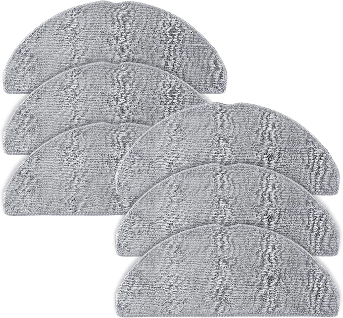 VIEWALL 6 Pack Microfiber Mop Cloths Compatible with Roborock Q7 M5 / Q7 M5+ / Q7 L5 / Q7 L5+ Robot Vacuum Cleaner, Reusable Mop Cloths Replacement Accessories(Not for Q7 / Q7 MAX / Q5 MAX)