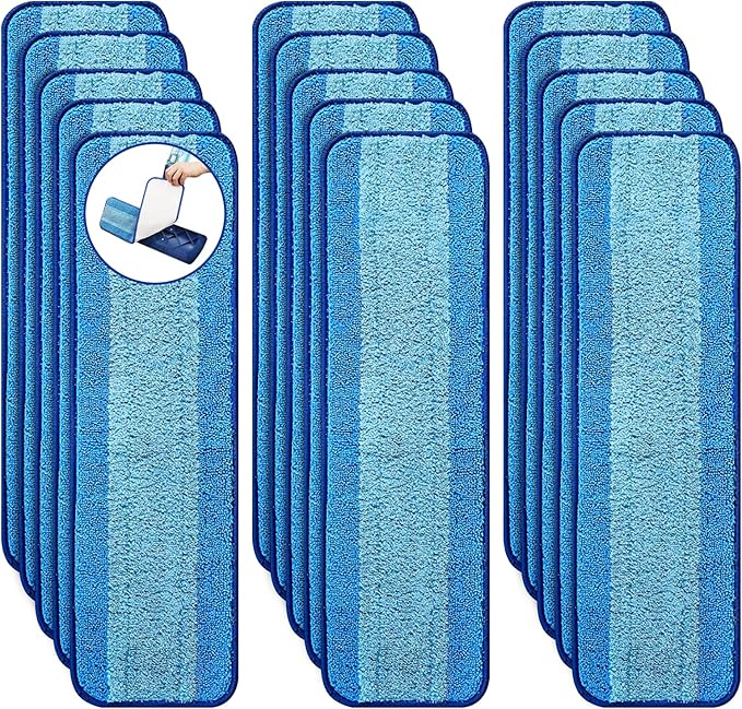 15-Pack Microfiber Mop Pads for Bona Mpo- Washable Reusable Refills for Hardwood, Tile & Multi-Surface Floors | Pet Hair & Stain Remover