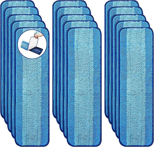 15-Pack Microfiber Mop Pads for Bona Mpo- Washable Reusable Refills for Hardwood, Tile & Multi-Surface Floors | Pet Hair & Stain Remover
