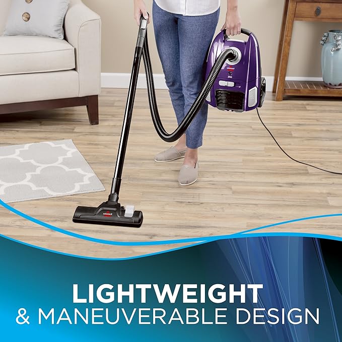 Bissell Zing Lightweight, Bagged Canister Vacuum, Purple, 2154A