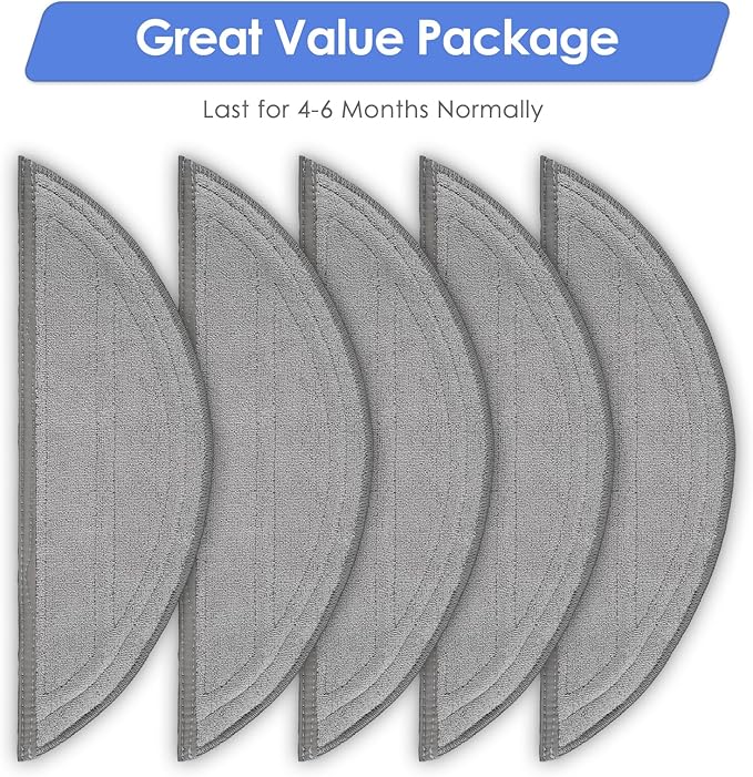 (5 Pack) Saros 10 Replacement Mop Pads Compatible with Roborock Saros 10 Robot Vacuum Cleaner, Washable Mop Cloths Accessories Kit, Mop Pad Refill, Replacement Parts