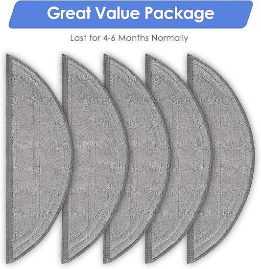 (5 Pack) Saros 10 Replacement Mop Pads Compatible with Roborock Saros 10 Robot Vacuum Cleaner, Washable Mop Cloths Accessories Kit, Mop Pad Refill, Replacement Parts