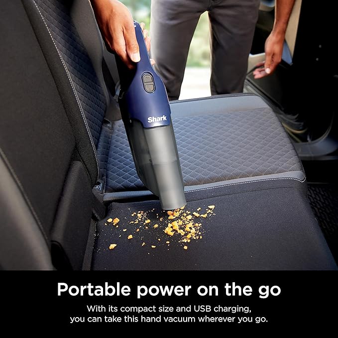 Shark CH701 Cyclone PET Handheld Vacuum with PetExtract Hair, 8" Crevice Tool, HyperVelocity Suction, Navy Blue/Grey (Renewed)