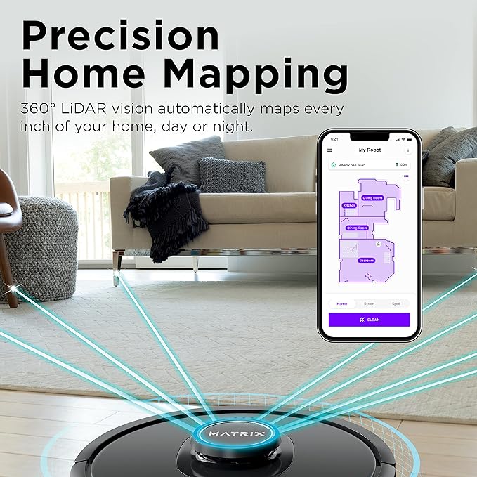 Shark R-RV2310 Matrix Robot Vacuum for Carpets and Hardfloors with Self-Cleaning Brushroll and Precision Mapping - Certified Refurbished