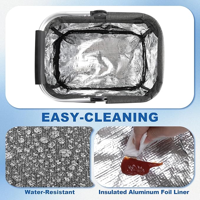 Cleaning Caddy Organizer with Handle, Cleaning Tote Bag with Multiple Pockets for Cleaning Supplies, Products Storage, Housekeepers, Car Cleaning, Grey