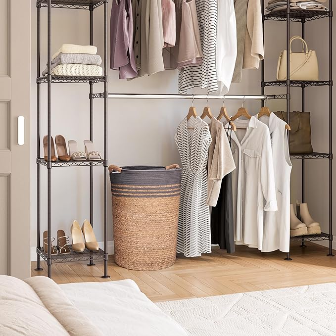 Seville Classics Premium Natural Handwoven Portable Laundry Bin Basket with Carrying Handles, Household Storage for Clothes, Linens, Sheets, Hamper with Liner, Gray