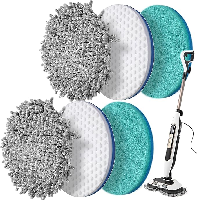 S7001 Upgraded Steam&Scrub Mop Pads Kit for Shrak,S8201 S8001 S7000 S7201 S7000AMZ S7005 S7020 S7001C All-in-One Hard Floor Steam Mop (2Green2White2Grey)