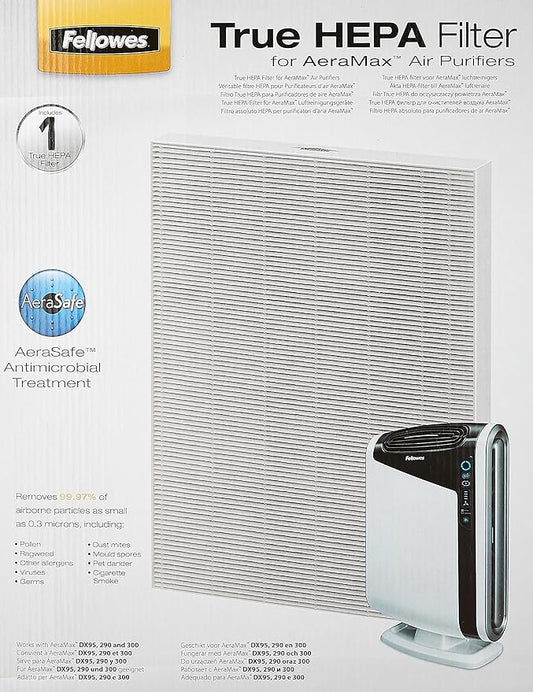 Fellowes AeraMax 290/300/DX95 Purifiers True HEPA Air Filter, 16.3" x 12.6" x 1.2", White, 9287201 (Pack of 4)