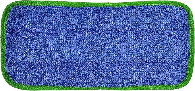 CleanAide All-Purpose Microfiber Twist Yarn Mop Pads for Dust, Dirt & Pet Hair, Hook & Loop Backing, Machine Washable & Reusable, Home & Commercial Cleaning, 10-Inch, 6-Pack, Green