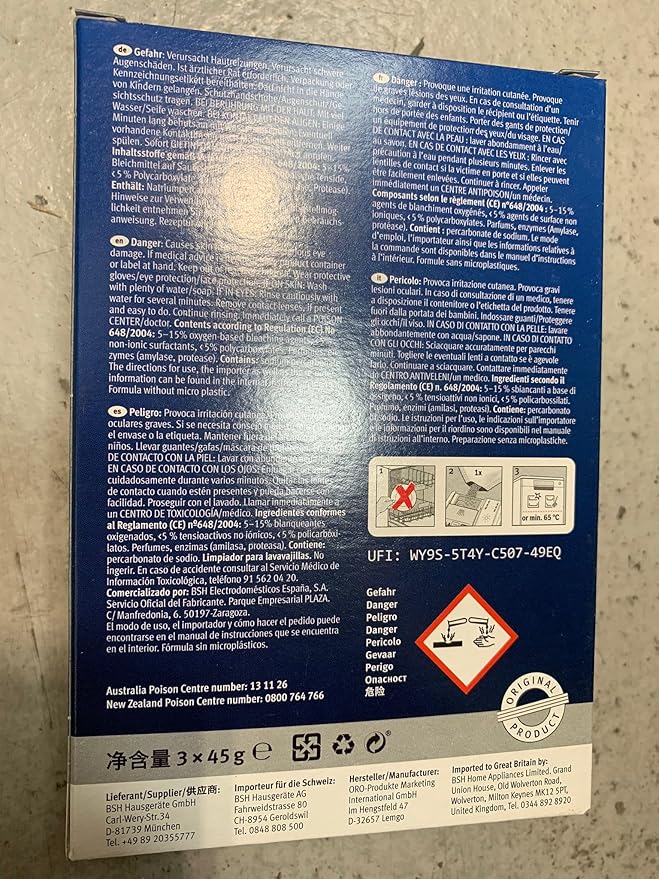 Bosch 00312193 Dishwasher Cleaner (3 Pack)