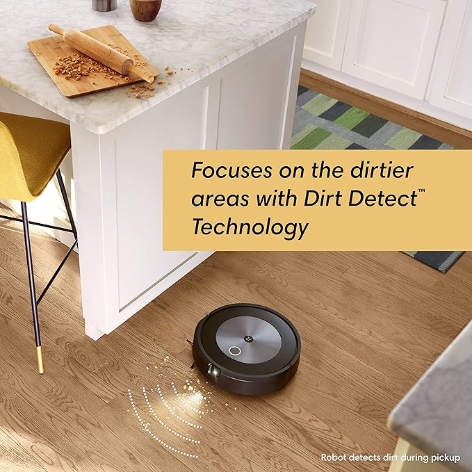 iRobot Roomba j7 (7150) Wi-Fi Connected Robot Vacuum - Identifies and avoids Obstacles Like pet Waste & Cords, Smart Mapping, Works with Alexa, Ideal for Pet Hair, Carpets, Hard Floors, Roomba J7