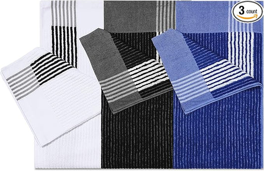 Buryeah Golf Towel 22 x 44 Inch Cotton Golf Caddy Towel Camping Large for Caddies Golfers Tour Players Club with Stripe