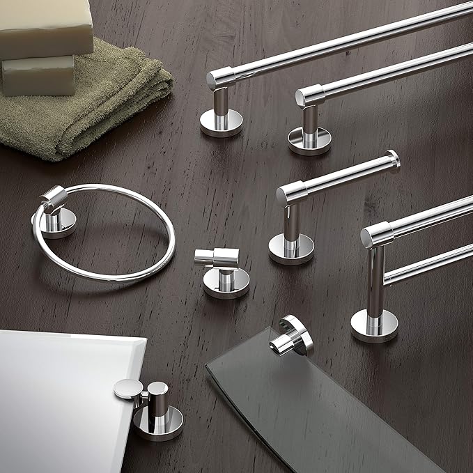 Gatco 4663 Reveal Euro Toilet Paper Holder, Chrome | Wall Mounted 7.13" W Euro Style Toilet Tissue Holder for Bathroom