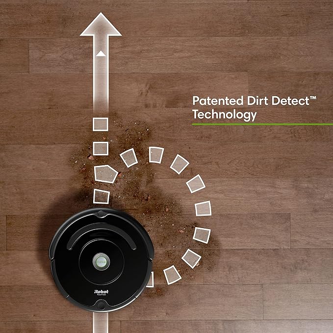 iRobot Roomba Vac Robot Vacuum (Q0120) - Easy to use, Power-Lifting Suction, Multi-Surface Cleaning, Smart Navigation Cleans in Neat Rows, Self-Charging, Alexa, 675