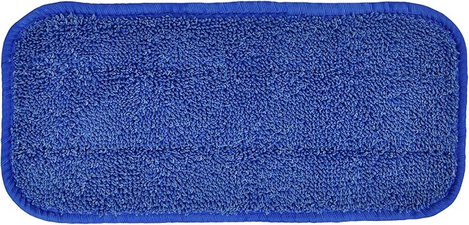 CleanAide All-Purpose Microfiber Twist Yarn Mop Pads for Dust, Dirt & Pet Hair, Hook & Loop Backing, Machine Washable & Reusable, Home & Commercial Cleaning, 10-Inch, 6-Pack, Blue
