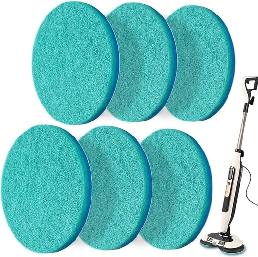 S7001 Upgraded Steam&Scrub Mop Pads for Shrak,S8201 S8001 S7000 S7201 S7000AMZ S7005 S7020 S7001C All-in-One Hard Floor Steam Mop (6Green-Without snap Fastener)