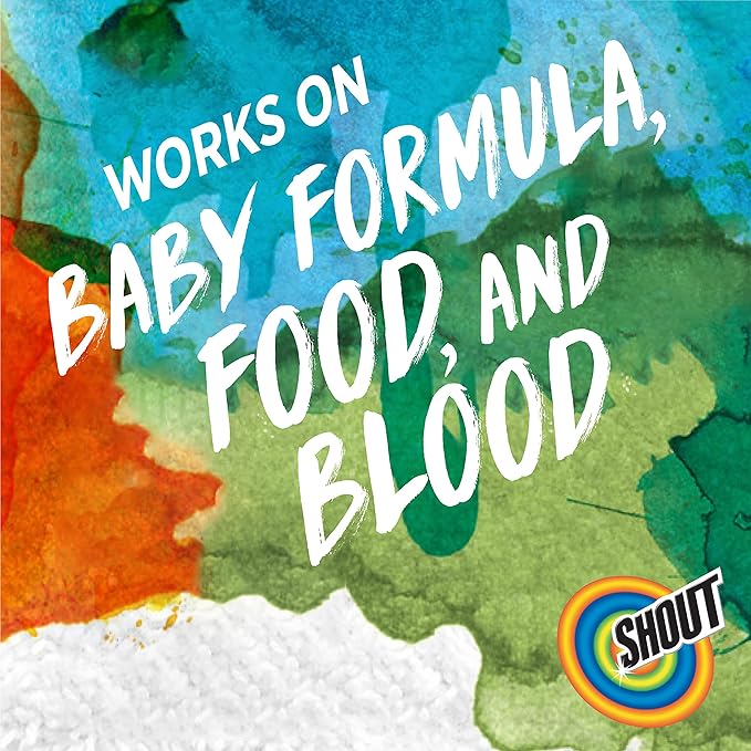 Shout Free Laundry Stain Remover Spray, Active Enzyme Formula is Fragrance, Bleach, and Dye Free, Removes Everyday Stains including Baby Stains - 22oz Spray