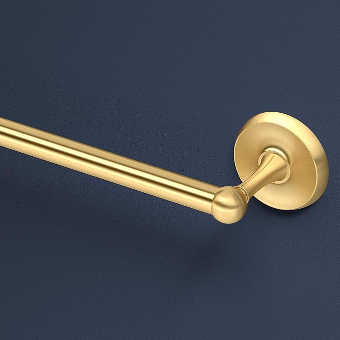Gatco 5058 Designer II Towel Bar, 30 Inch, Brushed Brass/Wall Mounted Single Towel Holder