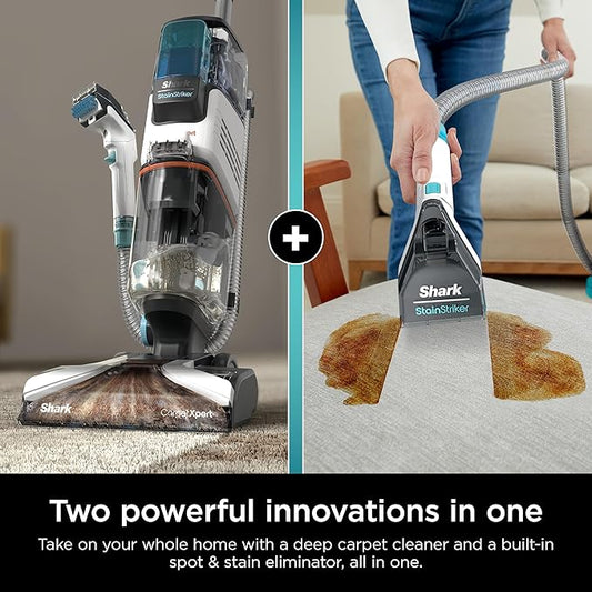 Shark R- EX201 CarpetXpert Upright Carpet, Area Rug & Upholstery Cleaner with StainStriker, Cyan - (Renewed)