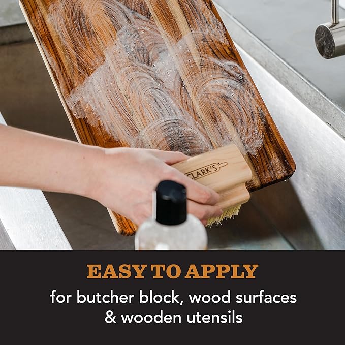 CLARK'S Cutting Board Cleaner Unscented - Soap for Butcher Block, Countertop and Utensils - Cleans and Restores Wood - Use Before Food Grade Mineral Oil