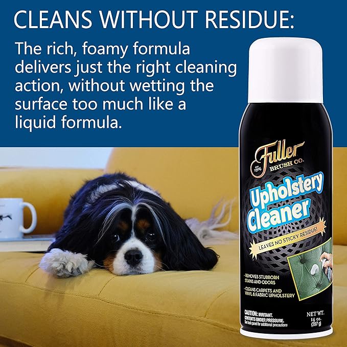 Fuller Brush Upholstery Cleaner – Foaming Multi-Surface Spray for Fabric, Carpet, Vinyl & Car Seats – Removes Stains & Odors Without Residue – Restores & Refreshes – 22 oz (Pack of 6)