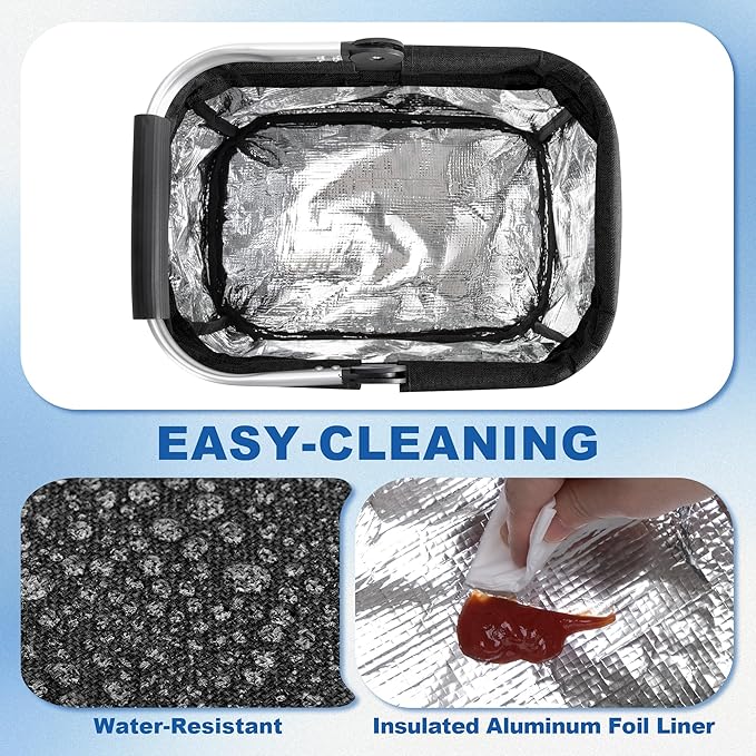 Cleaning Caddy Organizer with Handle, Cleaning Tote Bag with Multiple Pockets for Cleaning Supplies, Products Storage, Housekeepers, Car Cleaning, Black
