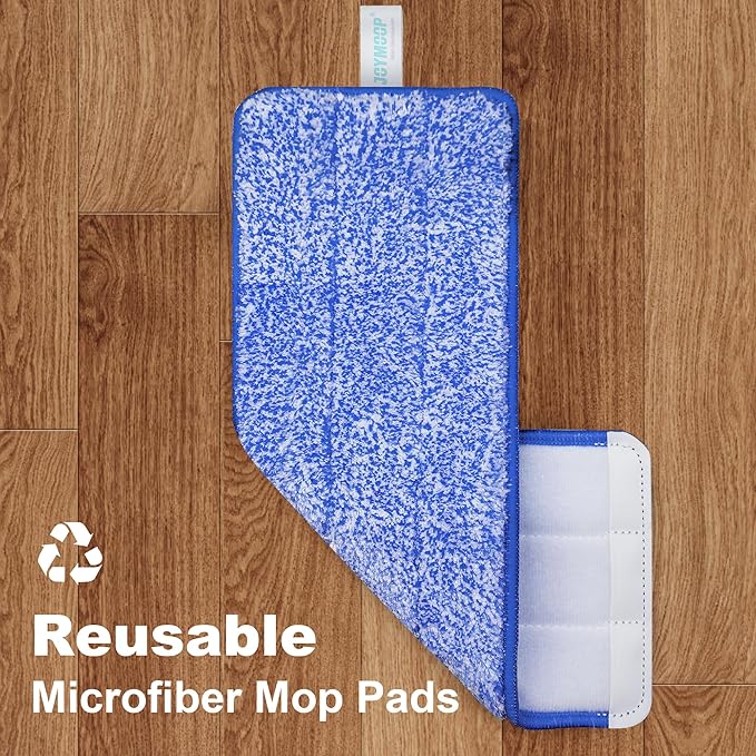 JOYMOOP Microfiber Flat Mop and Bucket System, Mops for Floor Cleaning and Wall Cleaner, Hardwood, Tile, Laminate, Vinyl Floors, Smooth Walls, and Glass Windows - 60" Flat Mop+5 Microfiber Pads[Black]