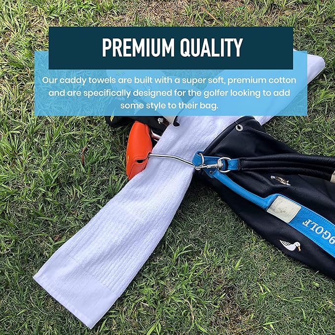 Caddy Golf Towel - Extra-Large 22” X 44” Caddie Towel Used by Tour Professionals, Premium Soft Cotton, Superior Absorption Caddy Towel | 5 Stylish Colors