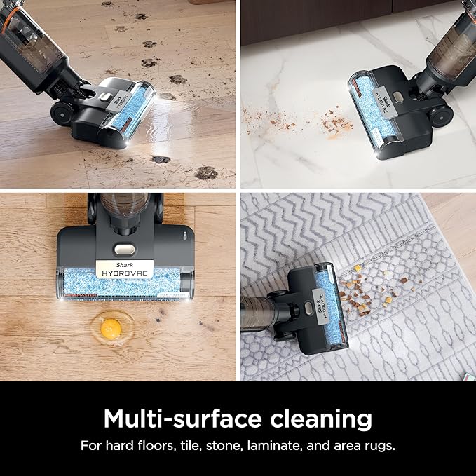 Shark HydroVac MessMaster Wet Dry Vacuum Cleaner, Cordless, 3-in-1 Vacuum Mop All in One & Self-Cleaning System, Lightweight, Powerful Suction, for Hard Floors & Area Rugs, Stone, WD261,Rose Gold