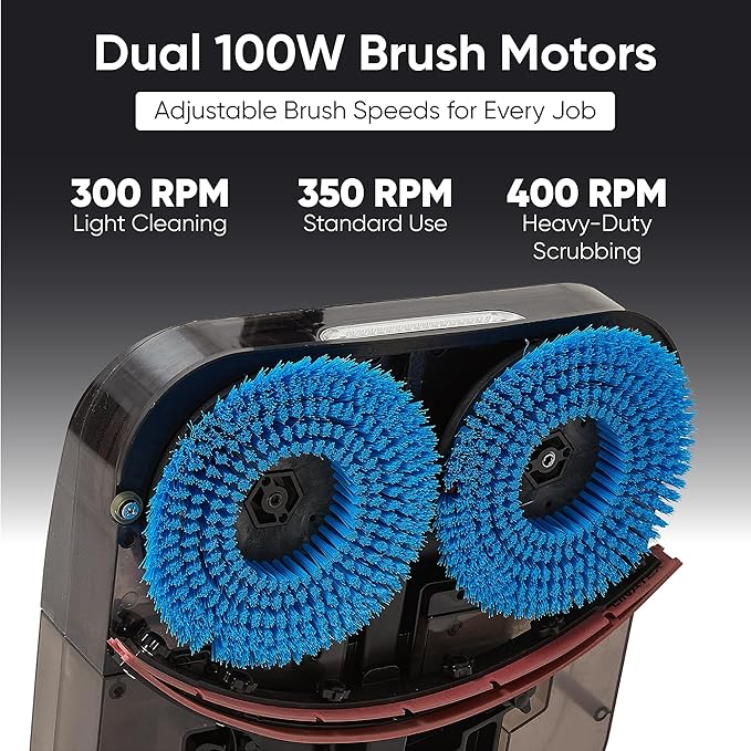 Battery Powered Walk Behind Mini Automatic Floor Scrubber Machine – Compact & Portable, 16” Cleaning Width, 1.5h Runtime, 3-Speed Brush – Ideal for Small Commercial Spaces, Offices, Retail