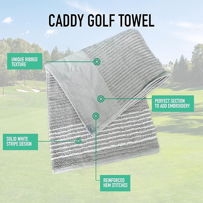Caddy Golf Towel - Extra-Large 22” X 44” Caddie Towel Used by Tour Professionals, Premium Soft Cotton, Superior Absorption Caddy Towel | 5 Stylish Colors