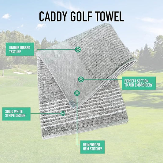 Caddy Golf Towel - Extra-Large 22” X 44” Caddie Towel Used by Tour Professionals, Premium Soft Cotton, Superior Absorption Caddy Towel | 5 Stylish Colors