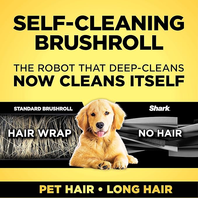 Shark AI Robot Vacuum, Smart Mapping|Scheduling|Pet Hair Pick Up|Logical Navigation, Black/Silver (RV2001), Carpet