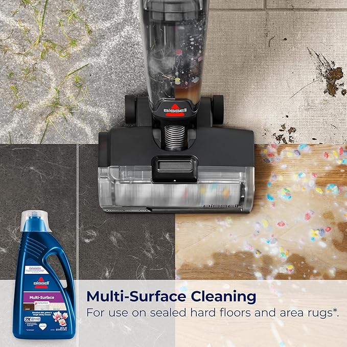 Bissell Multi-Surface Solution, for use in CrossWave and Other Leading Hard Surface and Area Rug Cleaners, 80oz, Dissolves Dirt, Grime, and Tough Sticky Messes