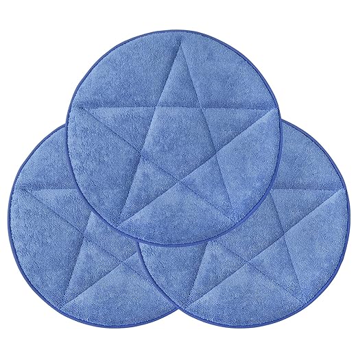 3PK 19inch Comerical Grade Microfiber Carpet Bonnet Pads， Durable and Absorbent Buffing Pad Cleaning Scrubber Brush Carpet Bonnets Pads Mounts to Any Traditional Pad Driver
